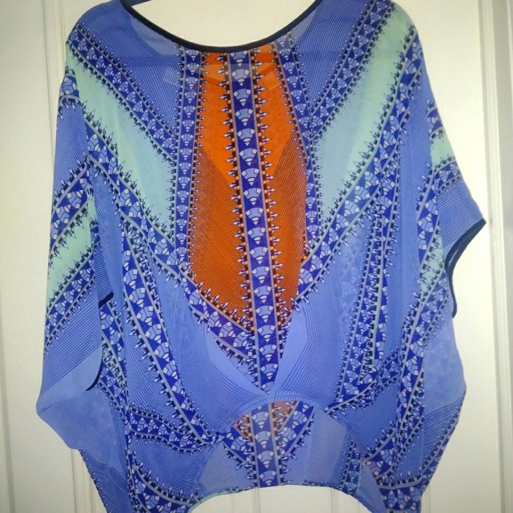 Bisou Bisou Multi Color Top Like New - image 1